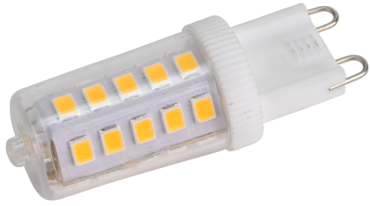 Żarówka Źródło światła LED w obudowie plastikowej 230 VAC, 3 W, 4000 K, G9, 350 lm, 270°, EEI=E LG9X3NW Tracon Electric