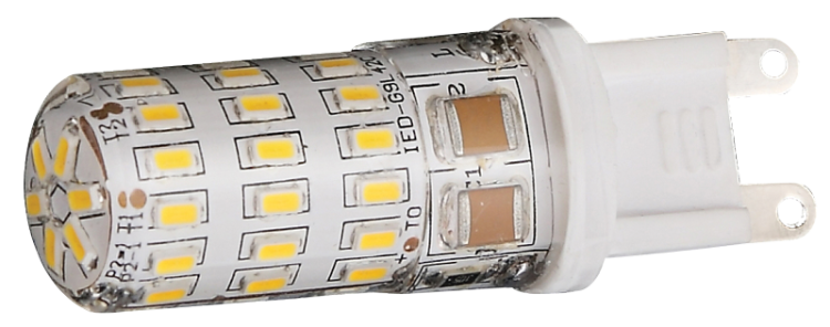 Żarówka LED w obudowie silikonowej 230 VAC, 3,3 W, 2700 K, G9, 310 lm, 360°, EEI=F LG9S3,3W Tracon Electric