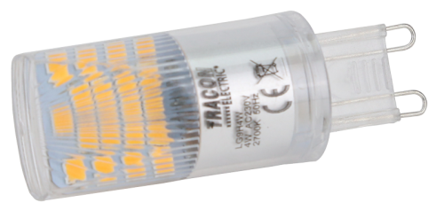Żarówka Źródło światła LED G4 - obudowa aluminiowa 230 VAC, 4 W, 2700 K, G9, 350 lm, 200°, EEI=F LG9H4W Tracon Electric