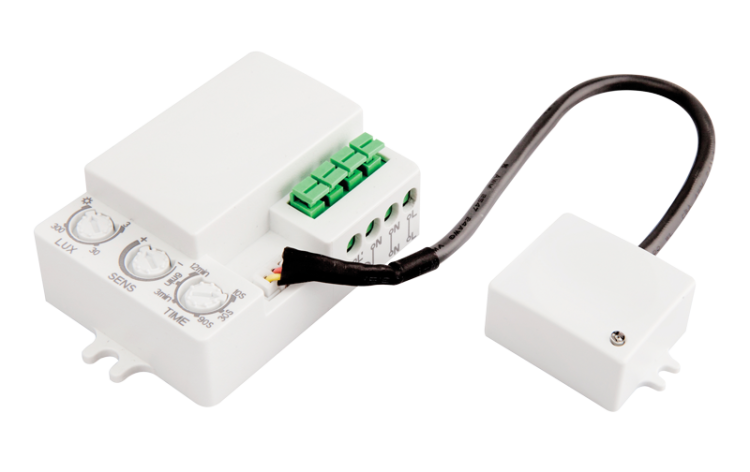 Radarowy czujnik ruchu, do opraw, czujnik zewnętrzny 230V, 50Hz, 5,8GHz, 360°, 2-8m, 10s-12min, 3-2000lux, IP20 TMB-L01M Tracon Electric