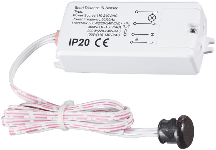 Meblowy czujnik ruchu 230V, 50Hz, 500/200W, 5-6cm, IP20 TMBK122 Tracon Electric