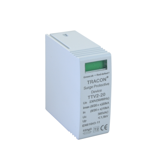 Wkładka ogranicznika przepięć DC, Typ 2 1000 VDC, 20/40 kA (8/20us) TTV2-40-DC-1000-M Tracon Electric