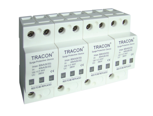 Ogranicznik przepięć, Typ 2 40kA, 4P TTV-B440 Tracon Electric