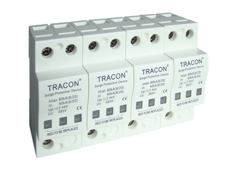 Ogranicznik przepięć, Typ 2 40kA, 4P TTV-B440 Tracon Electric