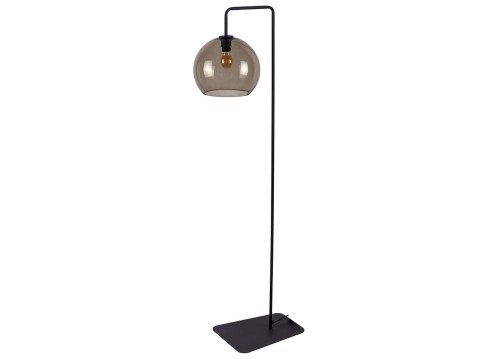 Lampa podłogowa nocna stojąca Industrialna Loft MONACO 8794 NOWODVORSKI Lighting E27 lampka Retro Vintage nowoczesna oświetleniowa lampa podłogowa szklana przyciemniana dymiona kula metal czarna przezroczysta szkło dymione Inspiracje Premium