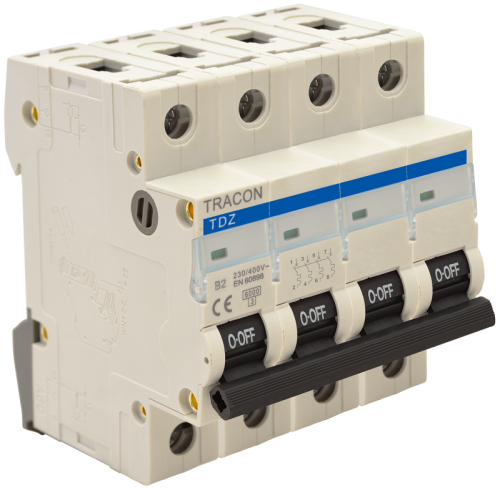 Wyłącznik nadprądowy, 4 pol, charakterystyka C 2A, 6kA TDZ-4C-2 Tracon Electric