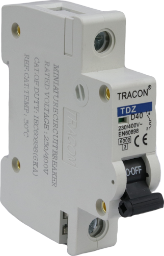 Wyłącznik nadprądowy, 1 pol, charakterystyka D 13A, 6kA TDZ-1D-13 Tracon Electric