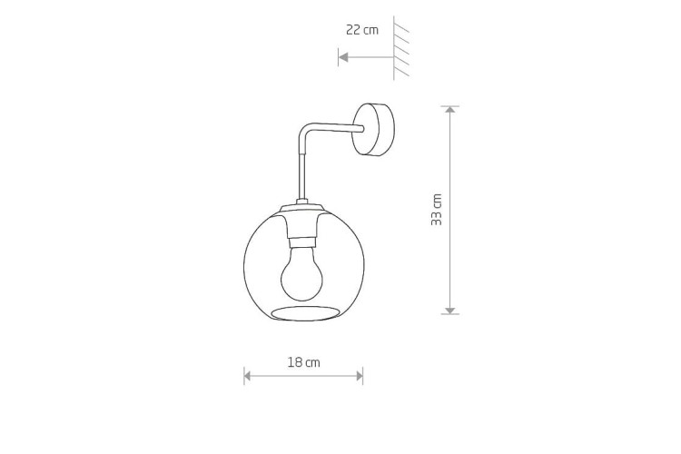 Lampa ścienna Kinkiet Industrialny Loft VETRO I 9132 NOWODVORSKI Lighting E27 nowoczesna oświetleniowa szklana przyciemniana dymiona kula metal czarna przezroczysta szkło dymione Inspiracje Premium