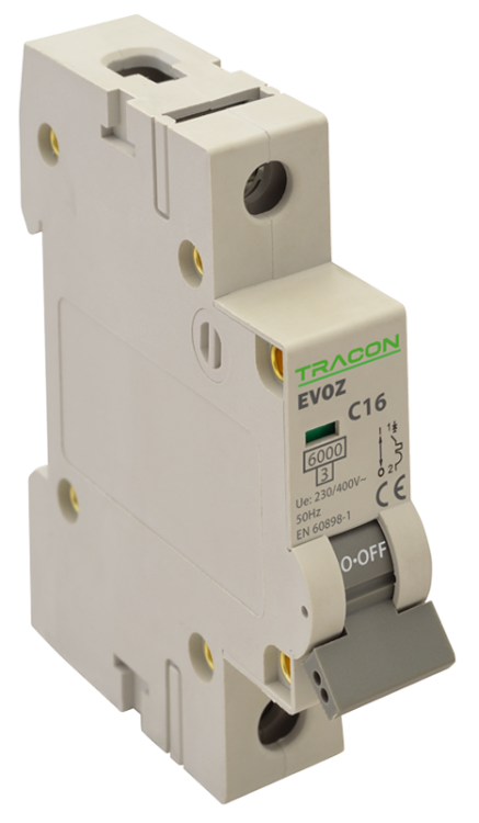 Wyłącznik nadprądowy, 1P, charakterystyka C 25A, C, 1P, 6kA EVOZ1C25 Tracon Electric