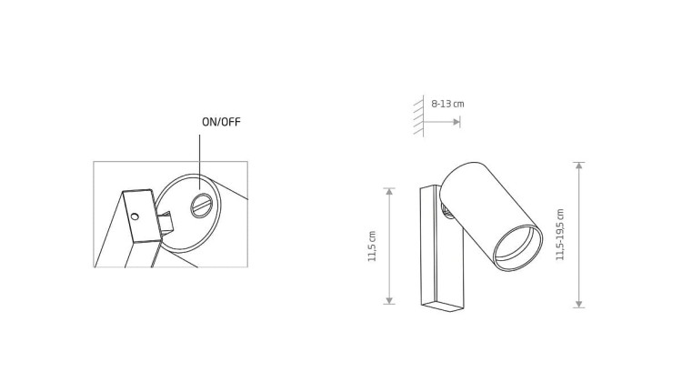 Lampa ścienna Kinkiet Industrialny Loft MONO WHITE I 7808 NOWODVORSKI Lighting nowoczesna oprawa oświetleniowa punktowa lampa z wyłącznikiem metal biała biały pojedynczy Inspiracje Premium