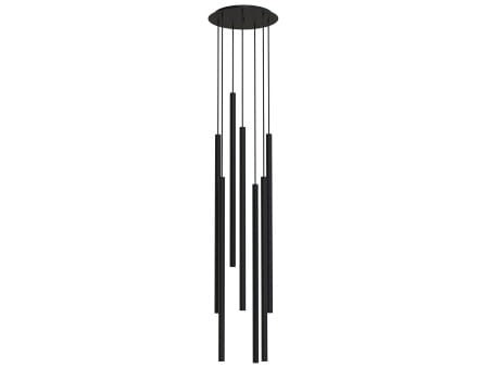 Lampa sufitowa wisząca punktowa Industrialna LASER 1000 BLACK VII 7667 NOWODVORSKI Lighting G9 x7 Loft nowoczesna oprawa oświetleniowa nad stół blat wyspę żyrandol tuba zwis metal czarny czarna Inspiracje Premium