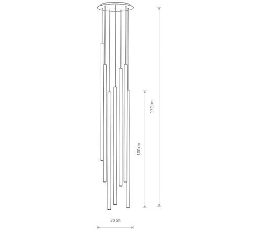 Lampa sufitowa wisząca punktowa Industrialna LASER 1000 BLACK VII 7667 NOWODVORSKI Lighting G9 x7 Loft nowoczesna oprawa oświetleniowa nad stół blat wyspę żyrandol tuba zwis metal czarny czarna Inspiracje Premium