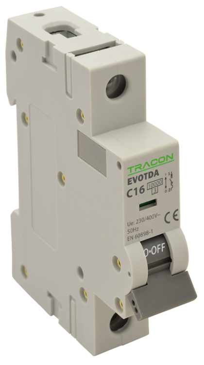 Wyłącznik nadprądowy, 1 pol, charakterystyka C 63A, C, 1P, 10kA TDA-1C-63 Tracon Electric