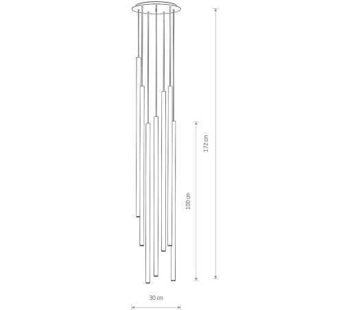 Lampa sufitowa wisząca punktowa Industrialna LASER 1000 SOLID BRASS VII 7668 NOWODVORSKI Lighting G9 x7 Loft nowoczesna oprawa oświetleniowa nad stół blat wyspę żyrandol tuba zwis mosiądz złoto Inspiracje Premium