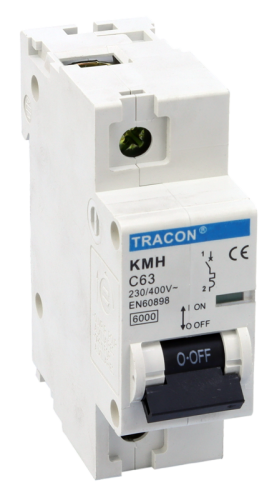 Wyłącznik nadprądowy o dużej mocy, 1 pol, charakterystyka C 63A, 6kA KMH-163 Tracon Electric