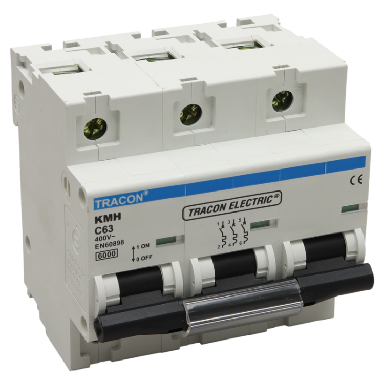 Wyłącznik nadprądowy o dużej mocy, 3 pol, charakterystyka C 80A, 6kA KMH-380 Tracon Electric