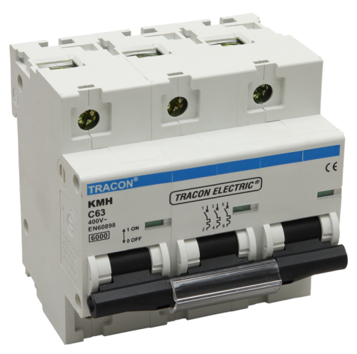 Wyłącznik nadprądowy o dużej mocy, 3 pol, charakterystyka C 100A, 6kA KMH-3100 Tracon Electric