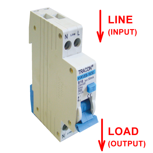 Kombinowany wył. ochronny, elektroniczny, 2P, 1 mod, char. B B32, 100mA, 6kA, AC, E3 KVKVEB-32/100 Tracon Electric