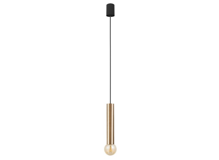 Lampa sufitowa wisząca punktowa Industrialna BATON SOLID BRASS M 7851 NOWODVORSKI Lighting E27 Loft nowoczesna oprawa oświetleniowa żyrandol tuba zwis mosiądz złota złoto-czarna pojedyncza zwis metal Inspiracje Premium