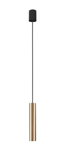 Lampa sufitowa wisząca punktowa Industrialna BATON SOLID BRASS M 7851 NOWODVORSKI Lighting E27 Loft nowoczesna oprawa oświetleniowa żyrandol tuba zwis mosiądz złota złoto-czarna pojedyncza zwis metal Inspiracje Premium