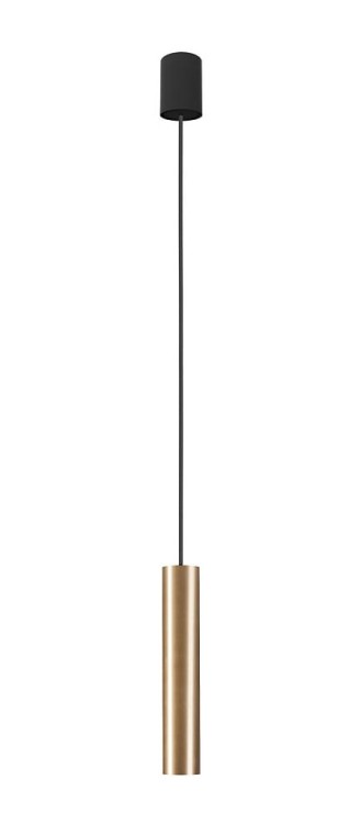 Lampa sufitowa wisząca punktowa Industrialna BATON SOLID BRASS M 7851 NOWODVORSKI Lighting E27 Loft nowoczesna oprawa oświetleniowa żyrandol tuba zwis mosiądz złota złoto-czarna pojedyncza zwis metal Inspiracje Premium