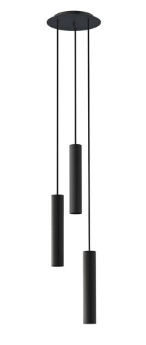 Lampa sufitowa wisząca punktowa Industrialna BATON BLACK III 7856 NOWODVORSKI Lighting E27 x3 Loft nowoczesna oprawa oświetleniowa żyrandol tuba zwis czarny potrójna zwis metal Inspiracje Premium