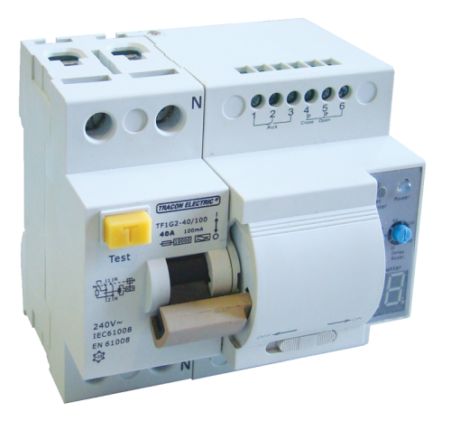 Wyłącznik różnicowo-prądowy z automatyką załączającą, 2-pol 40A, 300mA, 10kA, A / AC TFIG2-40300 Tracon Electric