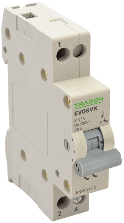 Przełącznik wyboru zasilania na szynę 1P, 16A SVK1-16 Tracon Electric