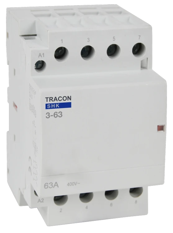 Stycznik instalacyjny 230V AC, 50Hz, 3 Mod, 3×NO, AC1/AC7a, 63A SHK3-63 Tracon Electric