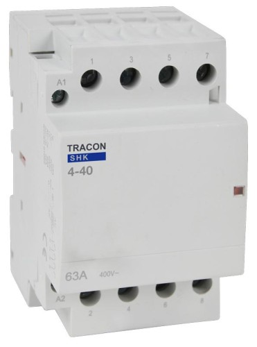 Stycznik instalacyjny 230V AC, 50Hz, 3 Mod, 4×NO, AC1/AC7a, 40A SHK4-40 Tracon Electric