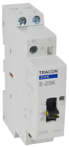 Stycznik instalacyjny 230V AC, 50Hz, 1 Mod, 2×NO, AC1/AC7a, 25A SHK2-25K Tracon Electric