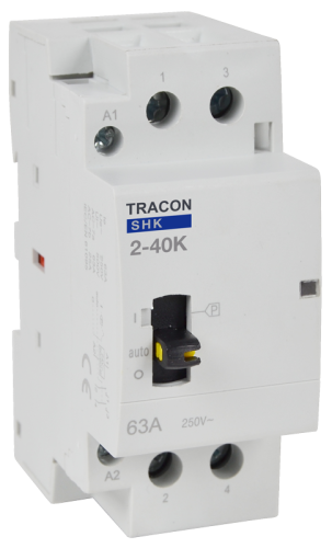 Stycznik instalacyjny 230V AC, 50Hz, 2 Mod, 2×NO, AC1/AC7a, 40A SHK2-40K Tracon Electric
