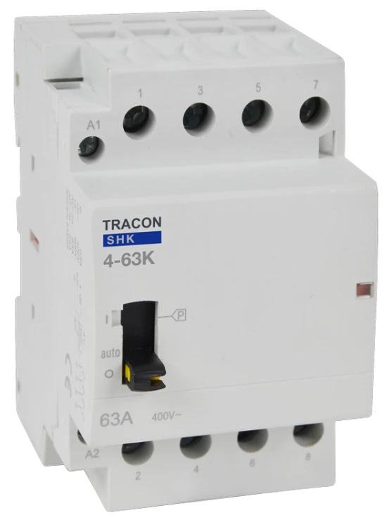 Stycznik instalacyjny 230V AC, 50Hz, 3 Mod, 4×NO, AC1/AC7a, 63A SHK4-63K Tracon Electric