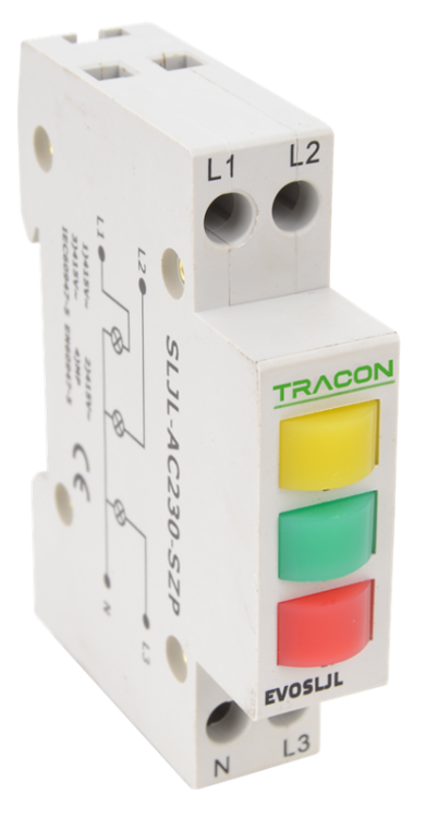 Trójfazowa lampka sygnalizacyjna LED, zielona/żółta/czerwona 3×230V AC SLJL-AC230-SZP Tracon Electric