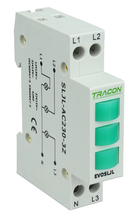 Wskaźnik optyczny LED3 x zielony 3×230V AC SLJL-AC230-3Z Tracon Electric