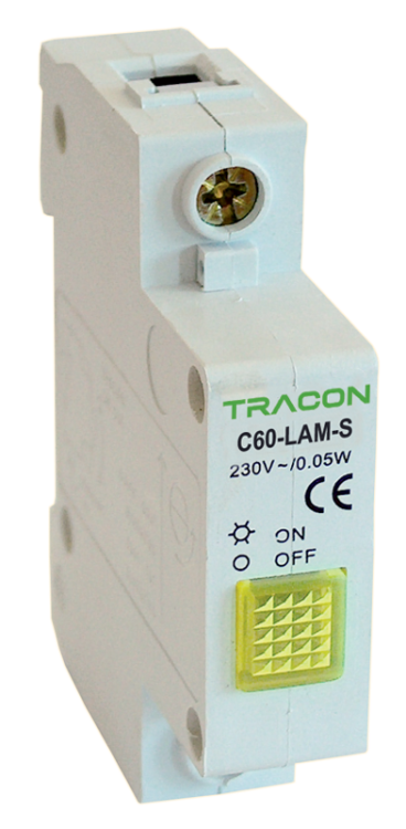 Lampka sygnalizacyjna, żółta 250V AC, 0.6W, Glimm C60-LAM-S Tracon Electric