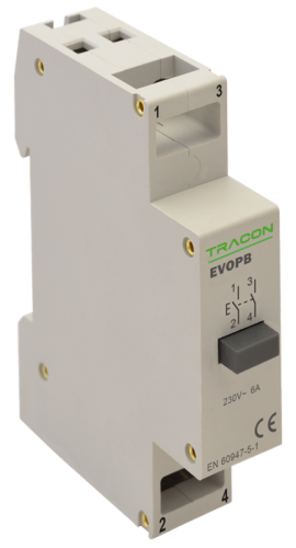 Przycisk modułowy 230V, 50Hz, 2NO, Ith:16A, AC-14, Ie:6A EVOPB Tracon Electric