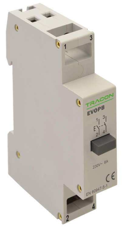 Przycisk modułowy 230V, 50Hz, 2NO, Ith:16A, AC-14, Ie:6A EVOPB Tracon Electric