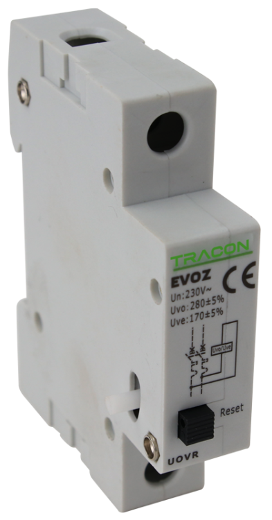 Wyzwalacz wzrostu i spadku napięcia do EVOZ Un:230VAC, 50Hz, Udown:170VAC, Uup:270VAC EVOZ-UOVR Tracon Electric