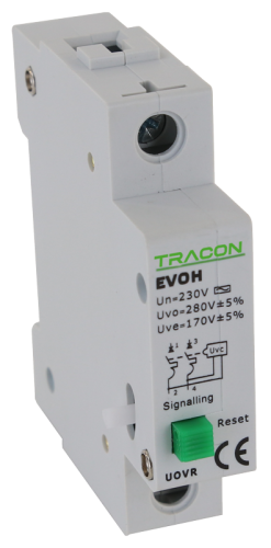 Wyzwalacz wzrostu i spadku napięcia do EVOH Un:230VAC, 50Hz, Udown:170VAC, Uup:270VAC EVOH-UOVR Tracon Electric