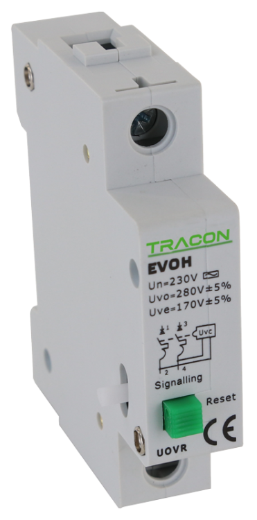 Wyzwalacz wzrostu i spadku napięcia do EVOH Un:230VAC, 50Hz, Udown:170VAC, Uup:270VAC EVOH-UOVR Tracon Electric