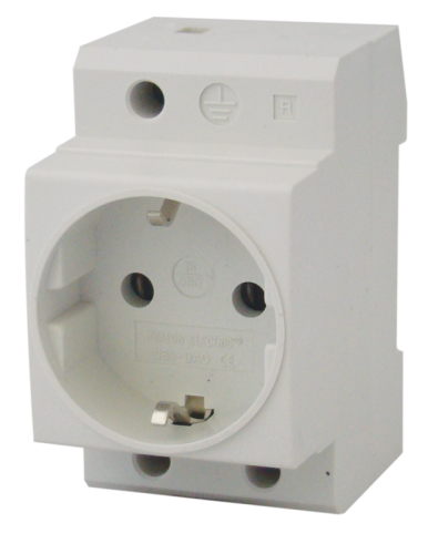 Gniazdo na szynę, styki boczne (schuko) 230V, 16A, 2P+E C60-DAO Tracon Electric