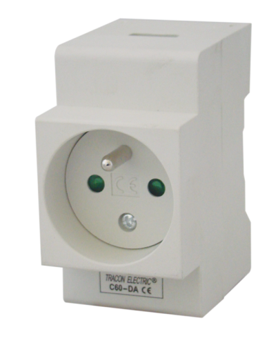Gniazdo na szynę, z bolcem 230V, 16A, 2P+E C60-DA Tracon Electric