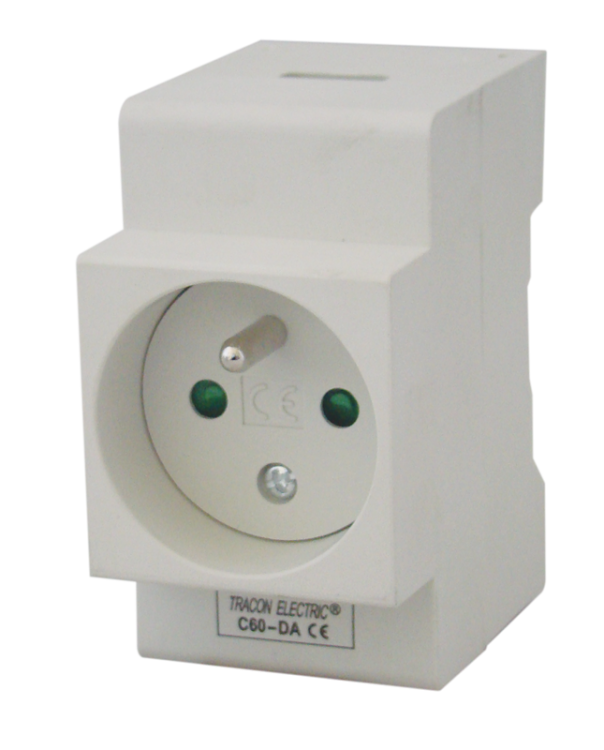 Gniazdo na szynę, z bolcem 230V, 16A, 2P+E C60-DA Tracon Electric