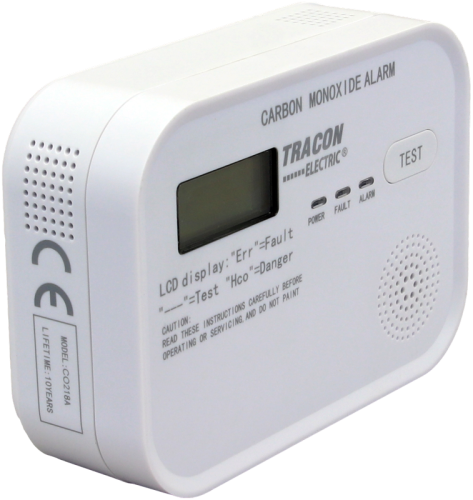 Czujnik tlenku węgla (CO) 4,5 VDC (3×1,5V AA), >85 dB CO218A Tracon Electric