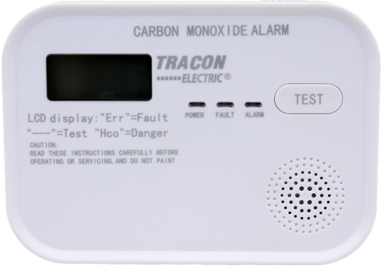 Czujnik tlenku węgla (CO) 4,5 VDC (3×1,5V AA), >85 dB CO218A Tracon Electric