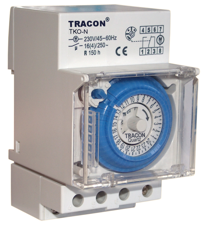 Elektromechaniczny programator modułowy, dzienny, 230V, 16(4) A TKO-N Tracon Electric
