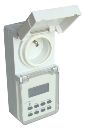 Sieciowy tygodn.elektron. programator zegarowy, z bolcem 230V, 16A, IP44 TKO-DHEVF Tracon Electric