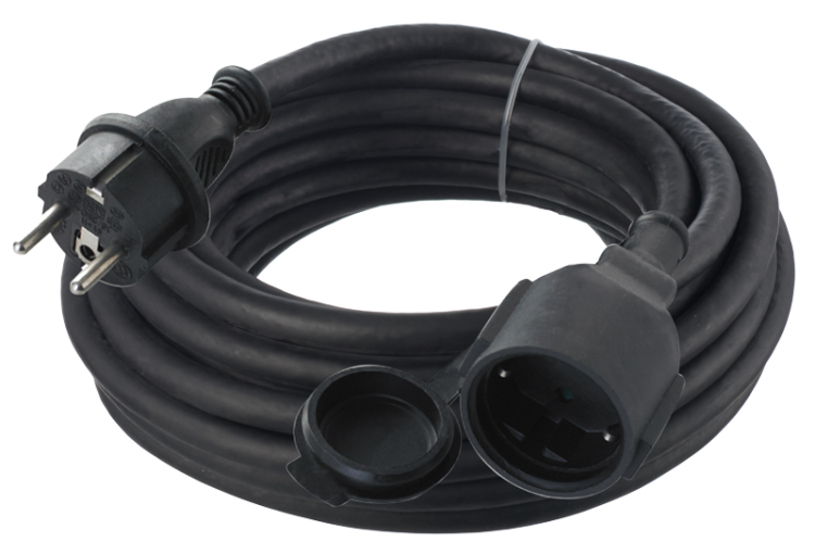 Uniwersalny przedłużacz sieciowy 1xSCHUKO, 20m, 16A/250VAC, 3x1,5mm2 H07RN-F, Pmax.:3680 W UH20RN Tracon Electric