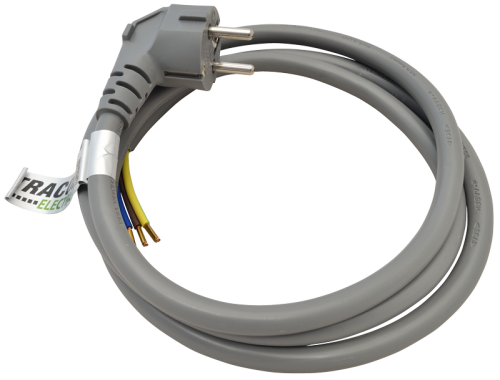 Przewód zasilający z wtyczką 3x2.5mm2, 1,5m, 16A,250VAC,H05VV-F,3680W(DUAL Schuko/French) DVK3X2,5-1,5 Tracon Electric